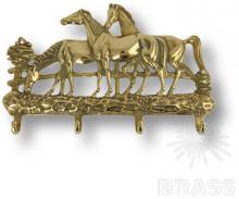 Держатель для ключей "Лошади", латунь 00089 фото, цена 4 785 руб.