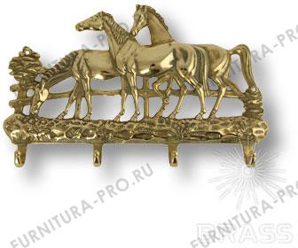 Держатель для ключей "Лошади", латунь 00089 фото, цена 5 405 руб.