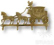 Держатель для ключей "Повозка с лошадьми",цвет глянцевая латунь 00090 фото, цена 4 100 руб.