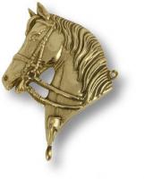 Крючок для одежды "Лошадь", цвет глянцевая латунь 00095 фото, цена 4 365 руб.