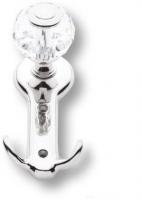 Крючок однорожковый, латунь с кристаллом, глянцевый хром 0437-005 фото, цена 9 425 руб.