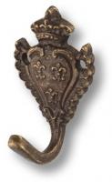 Крючок, выполнен из латуни, цвет покрытия - античная бронза 152030o фото, цена 385 руб.