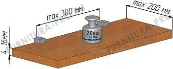 КВАДРО Менсолодержатель 30х30 мм для деревянных и стеклянных полок 4 - 16 мм, хром