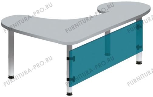 Набор креплений экрана для стола к 2-м ножкам d.60, основной