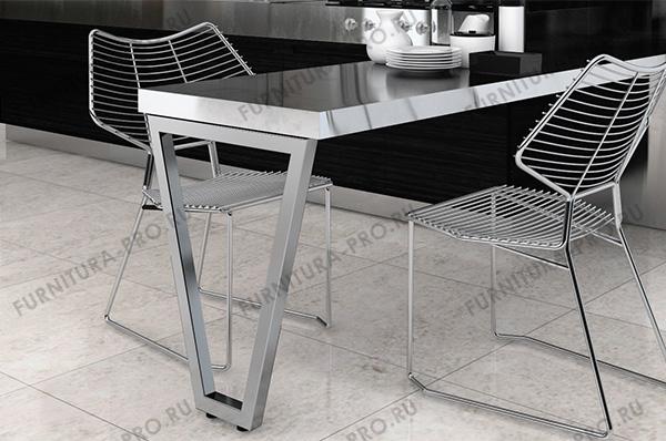 Опора для стола V-образная Лиссабон-Т l.550, h.820, отделка сталь нержавеющая