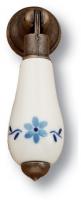 Ручка капля керамика с металлом, голубые цветы на белом фоне 331H3 фото, цена 1 350 руб.