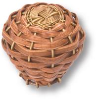 Ручка кнопка, бамбуковое плетение на латунно-проволочном каркасе 110A1 фото, цена 700 руб.