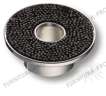 Ручка кнопка c чёрными кристаллами Swarovski, глянцевый хром STONE32/CP-SW/N фото, цена 6 720 руб.