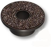 Ручка кнопка c гранатовыми кристаллами Swarovski, цвет покрытия - чёрный STONE32/N-SW/R фото, цена 6 690 руб.
