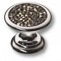 Ручка кнопка c серебрянными кристаллами Swarovski, глянцевый хром 07150-517 фото, цена 5 240 руб.