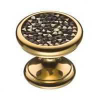 Ручка кнопка c серебряными кристаллами Swarovski, глянцевое золото 07150-317 фото, цена 5 240 руб.