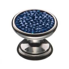 Ручка кнопка c синими кристаллами Swarovski, глянцевый хром 07150-515 фото, цена 5 240 руб.