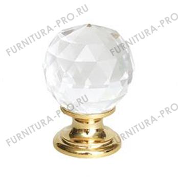 Ручка-кнопка d.26мм, отделка золото глянец + стекло 9993-100 фото, цена 1 875 руб.