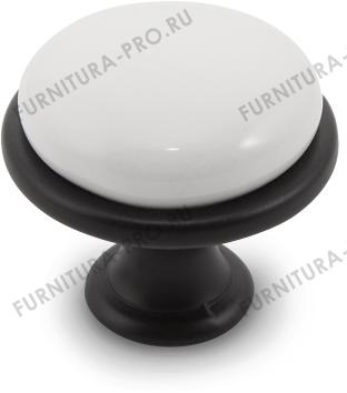 Ручка-кнопка D28мм черный матовый/керамика GP19.RM030.WHT.0 фото, цена 360 руб.