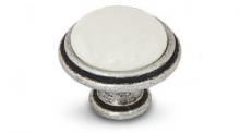 Ручка-кнопка D30мм серебро состаренное/керамика WPO.771.000.00E8 фото, цена 375 руб.