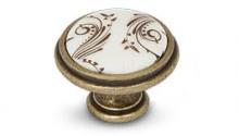 Ручка-кнопка D35мм бронза состаренная/керамика коричневые узоры WPO.781.000.00D1 фото, цена 375 руб.