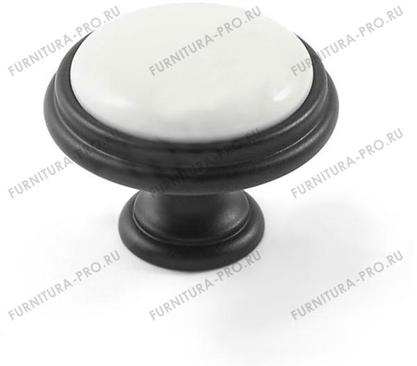 Ручка-кнопка D35мм черный матовый/керамика белая WPO.P77.00.00.N4G фото, цена 430 руб.