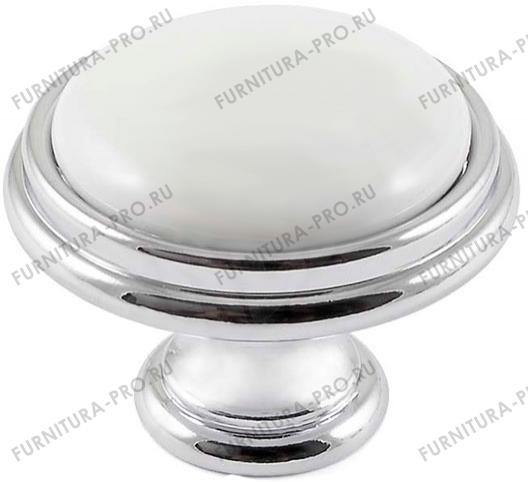 Ручка-кнопка D35мм хром/керамика белая WPO.P77.00.00.CLG фото, цена 435 руб.