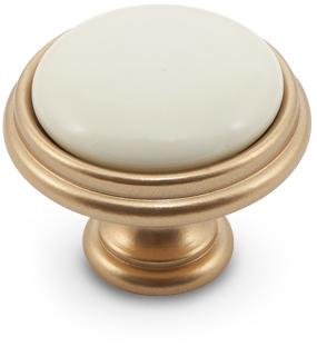 Ручка-кнопка D35мм золото матовое Милан/керамика молочная WPO.77.01.00.000.R8 фото, цена 410 руб.