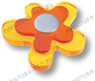 Ручка кнопка детская, цветок оранжевый 678NA фото, цена 1 095 руб.