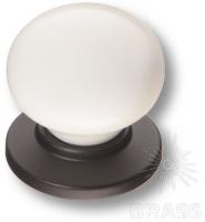 Ручка кнопка керамика с металлом, белый/чёрный 3005-85-000 фото, цена 440 руб.