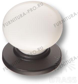 Ручка кнопка керамика с металлом, белый/чёрный 3005-85-000 фото, цена 445 руб.