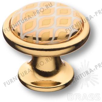 Ручка кнопка керамика с металлом, белый с орнаментом/глянцевое золото 3008-60-000-456 фото, цена 1 215 руб.