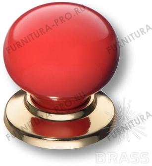 Ручка кнопка керамика с металлом, красный/глянцевое золото 3005-60-RED фото, цена 525 руб.