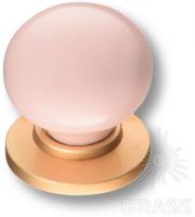 Ручка кнопка керамика с металлом, розовый/матовое золото 3005-61-PINK фото, цена 350 руб.