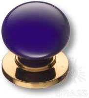 Ручка кнопка керамика с металлом, синий/глянцевое золото 3005-60-COBALT фото, цена 350 руб.