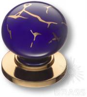Ручка кнопка керамика с металлом, синий/глянцевое золото 3005-60--COBALT 449 GOLD фото, цена 675 руб.