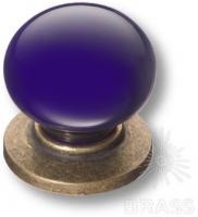Ручка кнопка керамика с металлом, синий/старая бронза 3005-40-COBALT фото, цена 350 руб.
