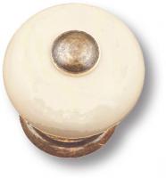 Ручка кнопка керамика с металлом, цвет молочный 330H1 фото, цена 1 045 руб.