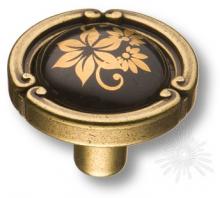 Ручка кнопка керамика с металлом, цветочный орнамент античная бронза 15.090.35.PO25B.12 фото, цена 1 205 руб.