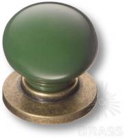 Ручка кнопка керамика с металлом, зелёный/старая бронза 3005-40-GREEN фото, цена 350 руб.