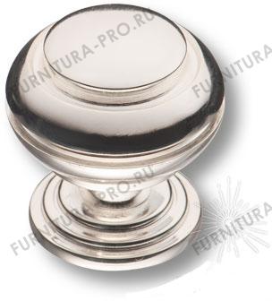 Ручка кнопка латунь, глянцевый никель 0712-016 фото, цена 2 395 руб.