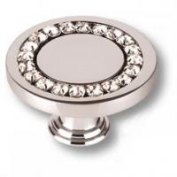 Ручка кнопка, латунь с кристаллами Swarovski, глянцевый хром 0776-005 фото, цена 2 565 руб.