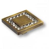 Ручка кнопка, латунь с кристаллами Swarovski, старая бронза 0771-013-3 фото, цена 4 125 руб.