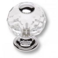 Ручка кнопка, латунь с кристаллом, глянцевый хром 0737-005-1 фото, цена 3 300 руб.
