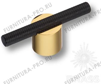 Ручка кнопка модерн, глянцевое золото/чёрный 16 мм 7414 0016 GL-AL6 фото, цена 1 095 руб.