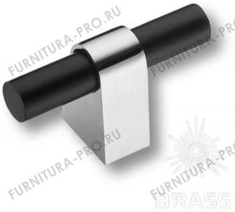Ручка кнопка модерн, глянцевый хром/чёрный 8966 0008 CR-AL6 фото, цена 670 руб.