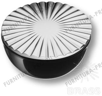 Ручка кнопка модерн, глянцевый хром с чёрной вставкой 4139 9147MP02PL16 фото, цена 750 руб.