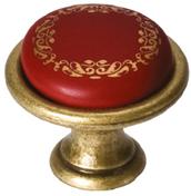 Ручка-кнопка, отделка бронза античная "Флоренция" + керамика "Бордо" KITP082122D1GA фото, цена 235 руб.