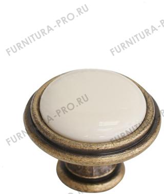 Ручка-кнопка, отделка бронза античная "Флоренция" + керамика P77.Y01.00.MD1G фото, цена 390 руб.