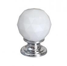 Ручка-кнопка, отделка хром глянец + белое стекло 9992-402 фото, цена 1 320 руб.