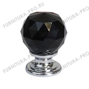 Ручка-кнопка, отделка хром глянец + черное стекло 9992-433 фото, цена 1 320 руб.