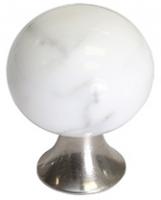 Ручка-кнопка, отделка сталь шлифованная + мрамор белый S536865028-66/wc фото, цена 1 645 руб.