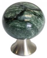 Ручка-кнопка, отделка сталь шлифованная + мрамор зеленый S536865028-66/gm фото, цена 1 475 руб.