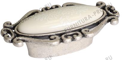 Ручка-кнопка, отделка старое серебро с блеском + керамика P40.X01.G4.ME8G фото, цена 850 руб.