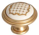 Ручка-кнопка, отделка золото матовое "Милан" + керамика P77.Y01.S1.MR8G фото, цена 550 руб.